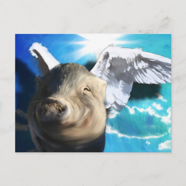Angel Pig Postcard (Front)