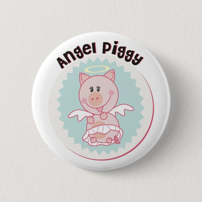 Angel_Piggy 6 Cm Round Badge (Front)