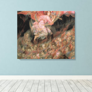 Angel Piping to Souls in Hell by Evelyn De Morgan Canvas Print