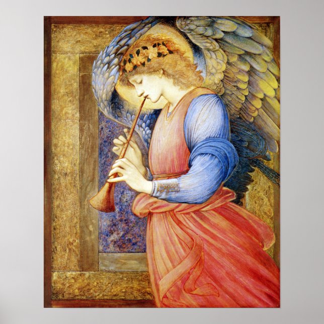 Angel Playing a Flageolet Burne-Jones Poster Print (Front)