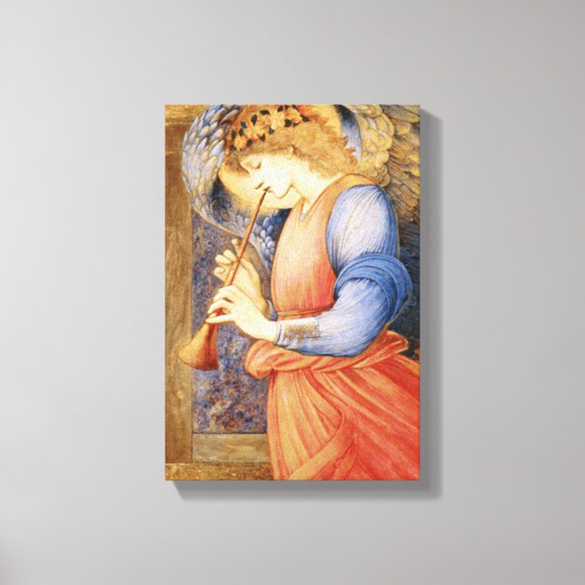 Angel Playing a Flageolet (by Edward Burne-Jones) Canvas Print (Front)