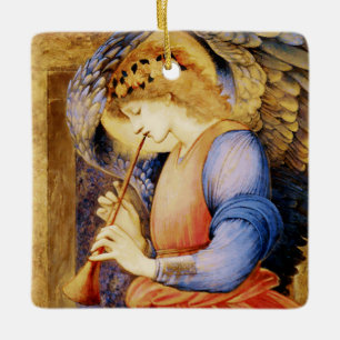 “Angel Playing a Flageolet” by Edward Burne Jones Ceramic Ornament