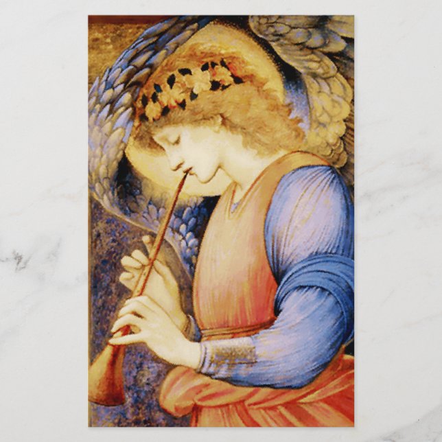 “Angel Playing a Flageolet” by Edward Burne Jones Stationery (Front)