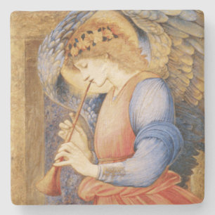Angel Playing a Flageolet (by Edward Burne-Jones) Stone Coaster