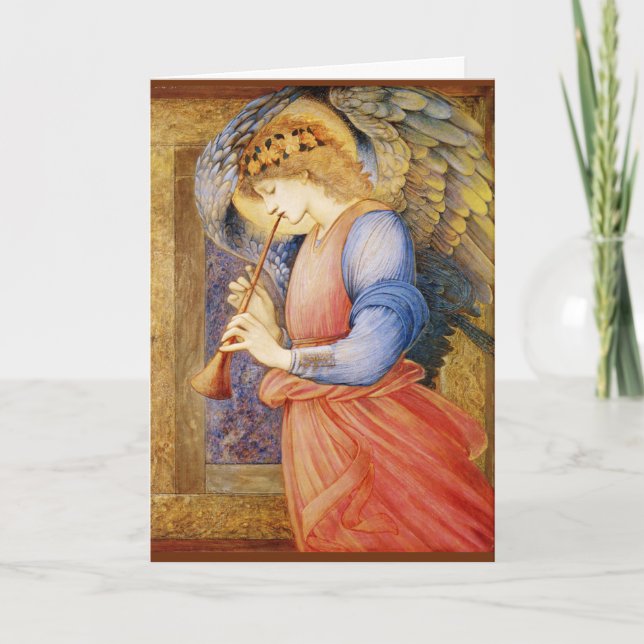 Angel playing a flageolet Edward Burne-Jones Holiday Card (Front)