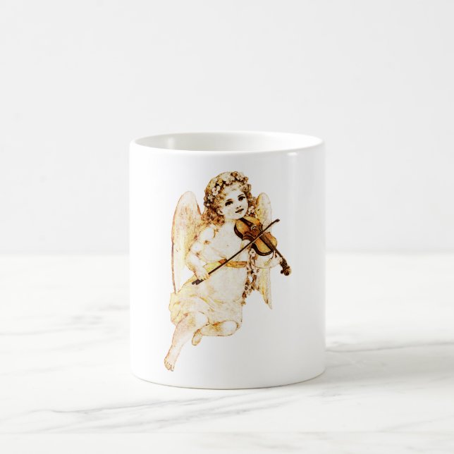 Angel Playing a Violin Coffee Mug (Center)