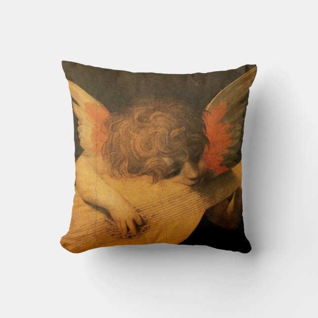 angel playing lute cushion (Front)