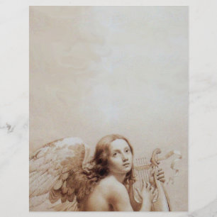 ANGEL PLAYING LYRA OVER THE CLOUDS