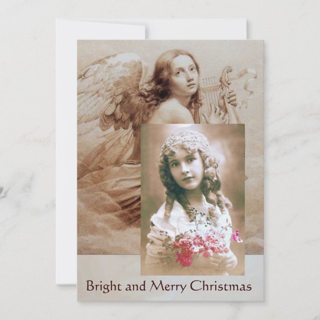 ANGEL PLAYING LYRA OVER THE CLOUDS Photo Template (Front)