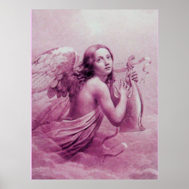 ANGEL PLAYING LYRA OVER THE CLOUDS POSTER (Front)