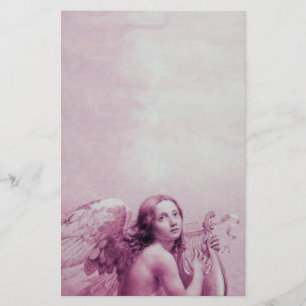 ANGEL PLAYING LYRA OVER THE CLOUDS STATIONERY