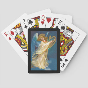Angel Playing Music On A Harp Cards