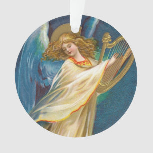 Angel Playing Music On A Harp Ornament