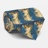 Angel Playing Music On A Harp Tie