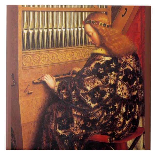 ANGEL PLAYING ORGAN ,Christmas Music Tile (Front)