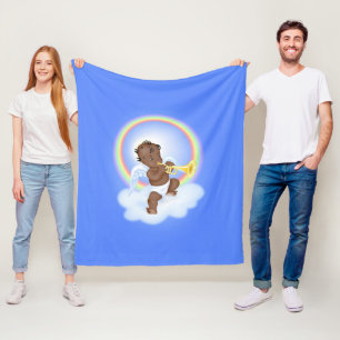 Angel Playing Trumpet Fleece Blanket
