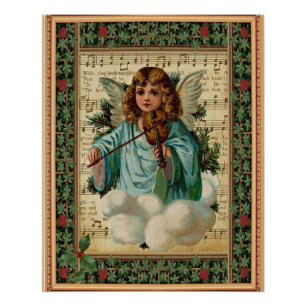 Angel playing violin poster