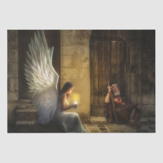 Angel Poor Man 15x20 Decoupage  Tissue Paper (Front)