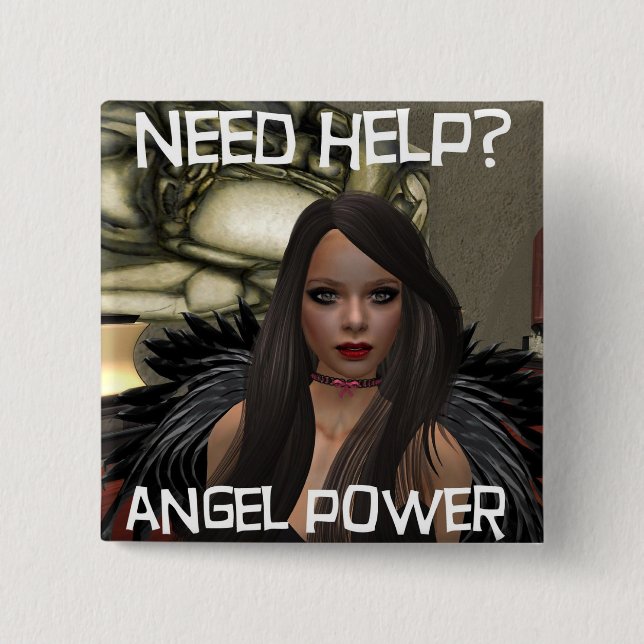 Angel Power 15 Cm Square Badge (Front)