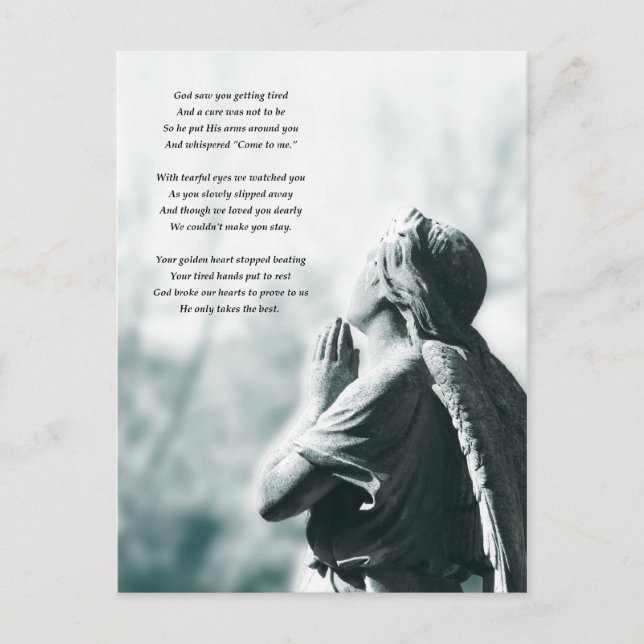 angel prayer sympathy cards (Front)
