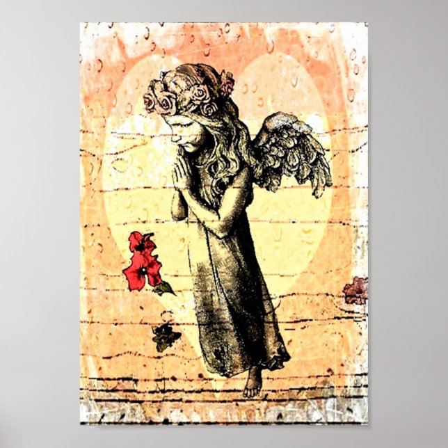 Angel Praying and Heart Poster (Front)