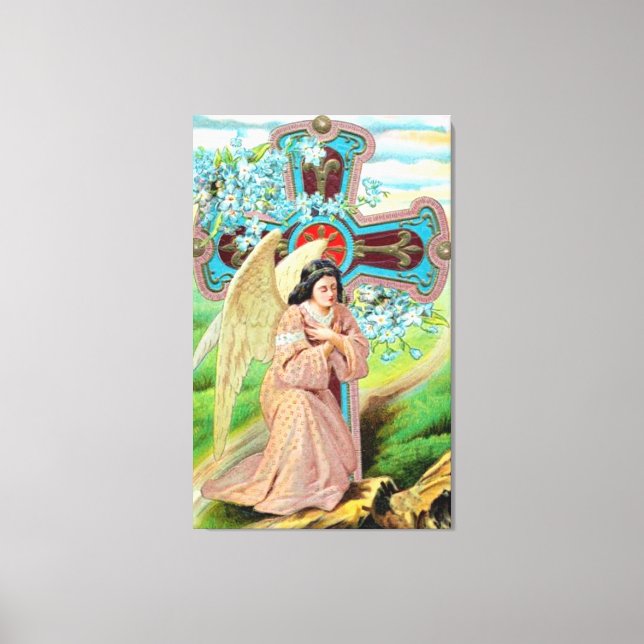 Angel Praying Canvas Print (Front)