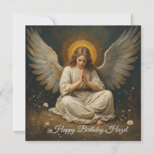 Angel praying greeting card design