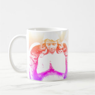 Angel Praying Pink Purple Orange Spiritual Coffee Mug