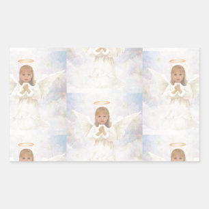 Angel Praying Rectangular Sticker