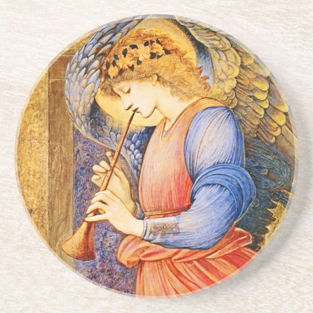 Angel Pre-Raphaelite Christmas Coasters (Front)