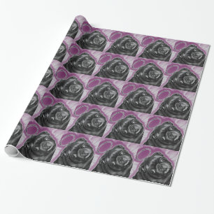 Angel Pug original drawing by artist Carol Zeock Wrapping Paper