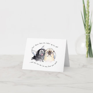 Angel Pugs sympathy or pet loss card