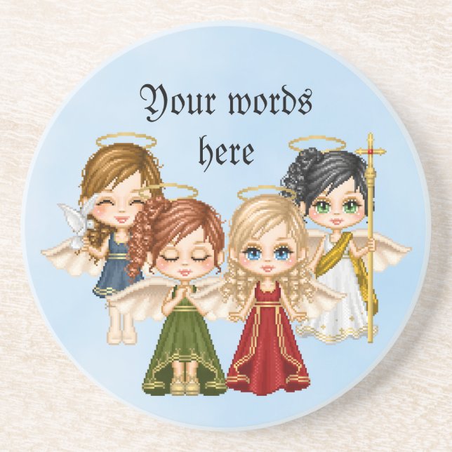 Angel Quartet Pixel Art Coaster (Front)
