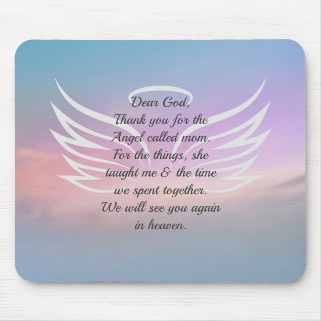 Angel Quote Prayer Mouse Pad (Front)