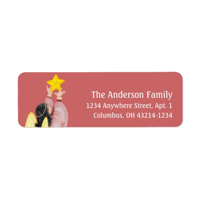 Angel Reaching for Star 1c Return Address Labels (Front)