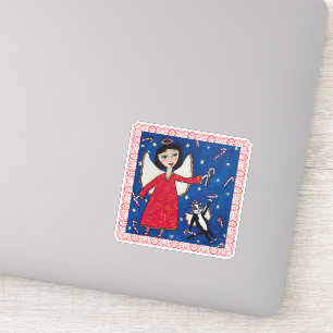 Angel Red Dress in Sky Angel Cat Candy Canes
