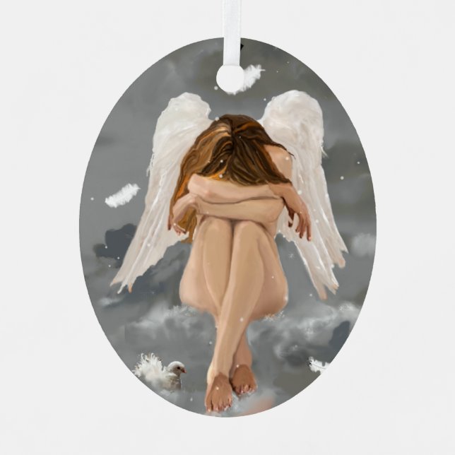 Angel, Resting! Ceramic Ornament (Front)