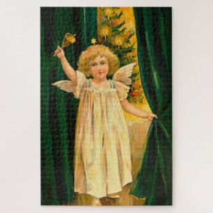 Angel ringing the bell for Christmas time Jigsaw Puzzle