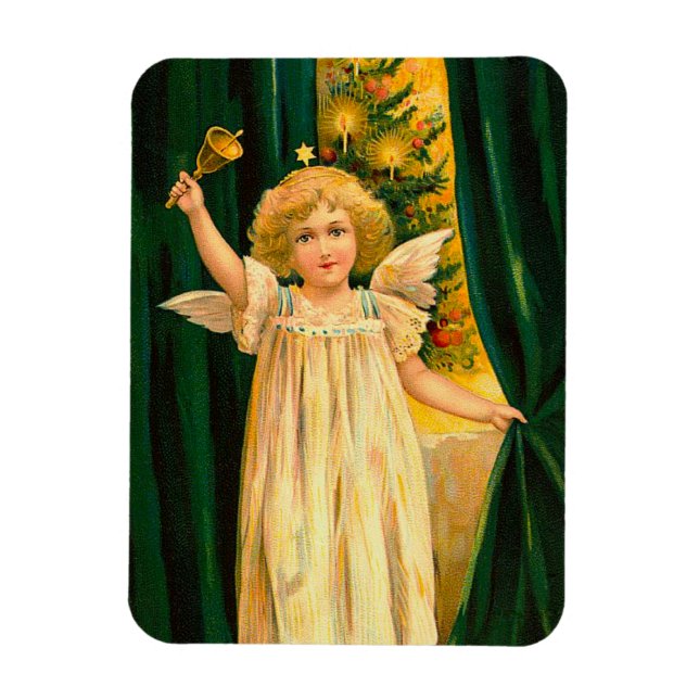 Angel ringing the bell for Christmas time Magnet (Vertical)