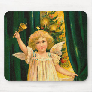 Angel ringing the bell for Christmas time Mouse Mat