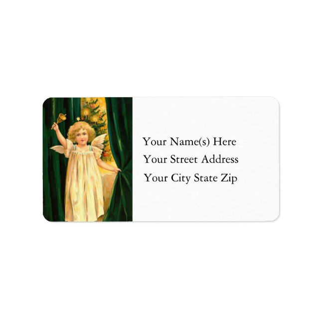 Angel Rings in Christmas Vintage Address Label (Front)