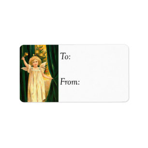Angel Rings in Christmas Vintage Gift Tag