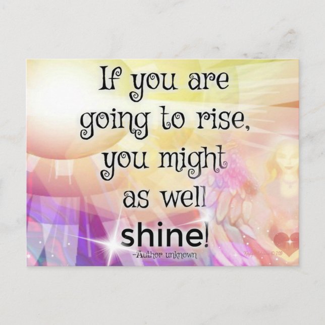 Angel Rise Shine Colourful Beautiful Watercolor Ar Postcard (Front)