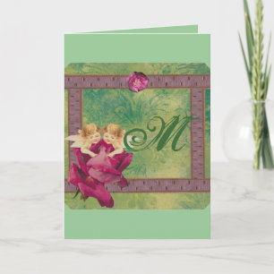 Angel Rose Monogram Note Card