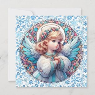 Angel Round Christmas Greeting Card