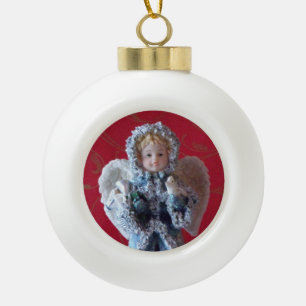 Angel Round White Ornament
