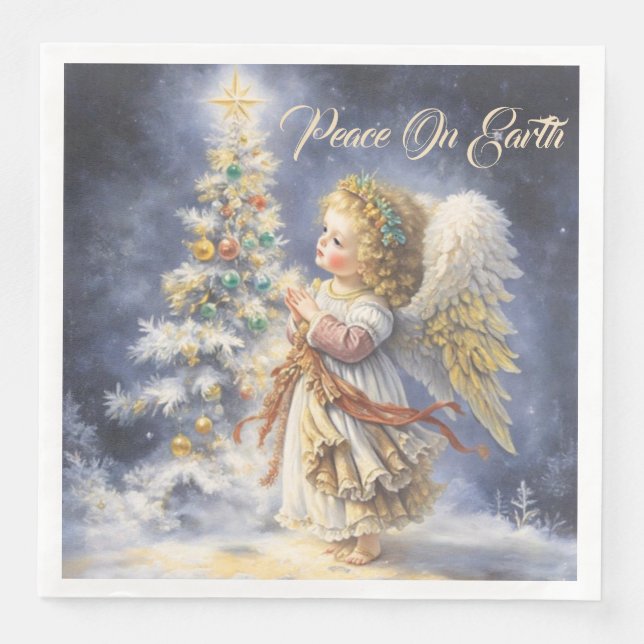 Angel’s Wish on Christmas Eve Napkin (Front)