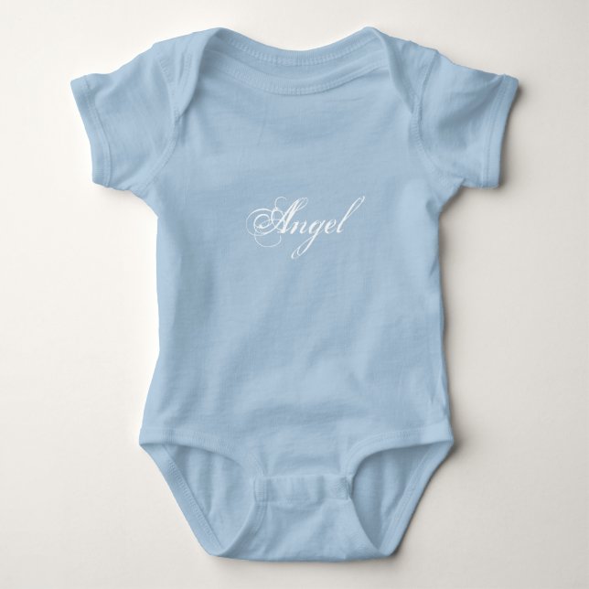 Angel script white letters cute baby bodysuit (Front)