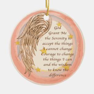 Angel Serenity Prayer Ceramic Tree Decoration