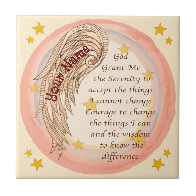 Angel Serenity Prayer Tile (Front)